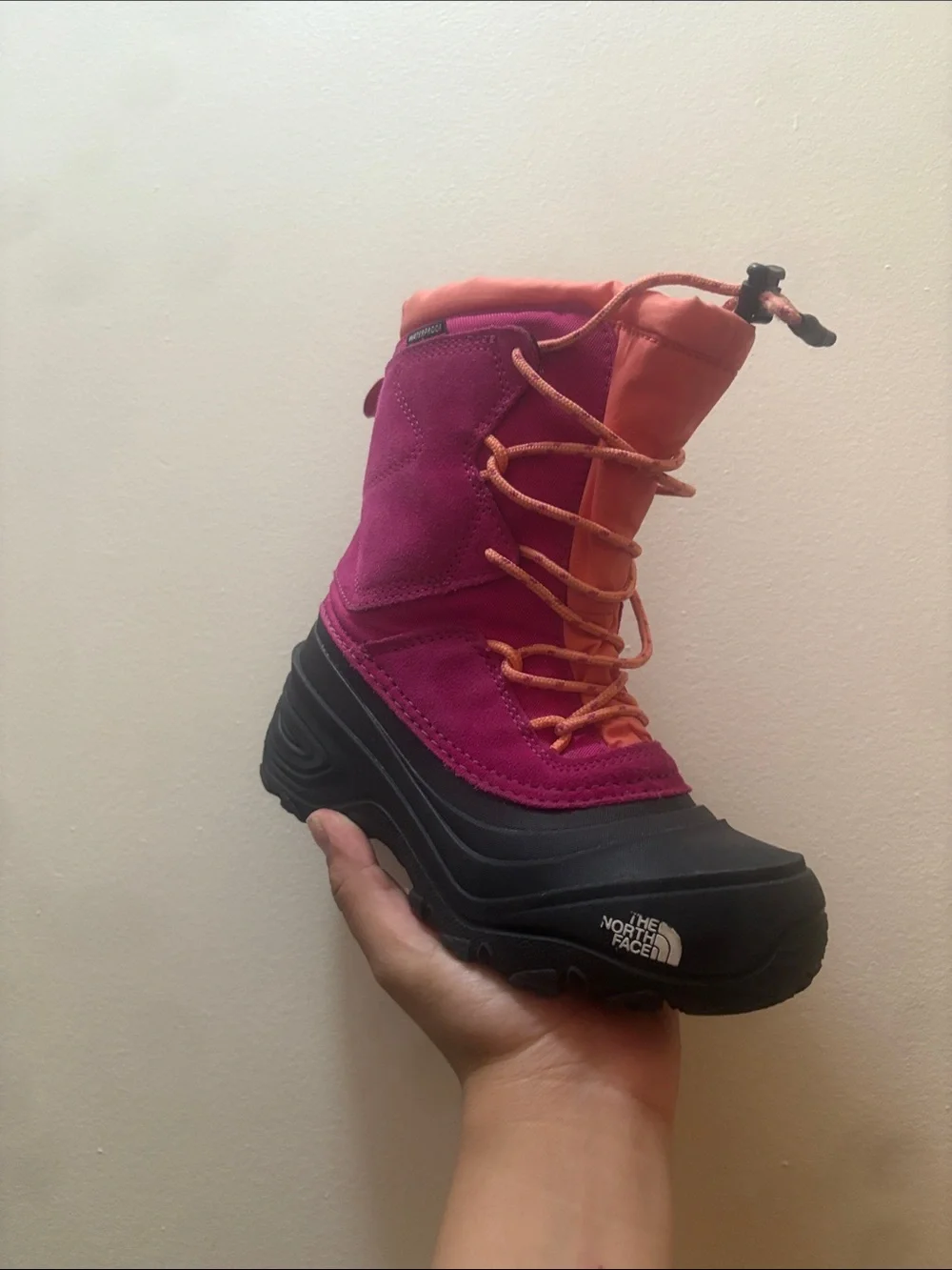 The North Face Pink and Orange Kids Snow Boot